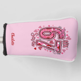 6 7 si Seven Meme Trend Girls Pink Golf Head Cover
