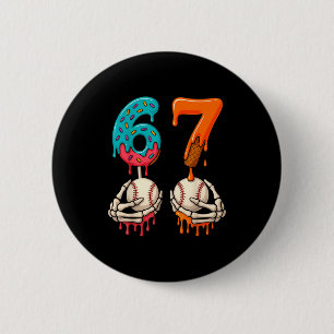 6 7 Six Seven Baseball Meme Gen Z Alpha Slang Boys 2 Inch Round Button