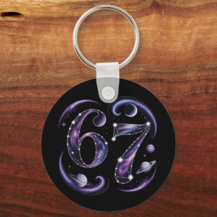6 7 Six Seven Cosmic Astrology Gen Z Alpha Meme Keychain