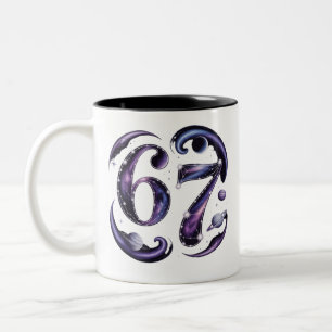 6 7 Six Seven Cosmic Astrology Gen Z Alpha Meme Two-Tone Coffee Mug