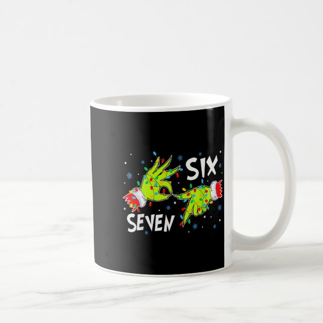 6 7 Six Seven Gen Z Alpha Meme Slang Holiday Merry Coffee Mug (Right)