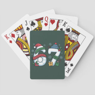 6 7 Six Seven Gen Z Alpha Meme Slang Xmas Snowman Playing Cards