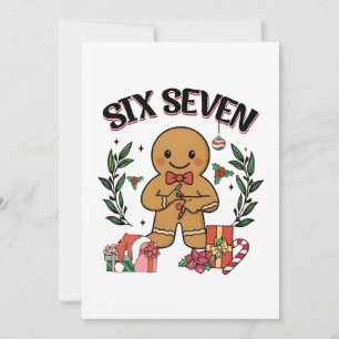 6 7 Six Seven Hand Gen Z Alpha Gingerbread Meme  Holiday Card