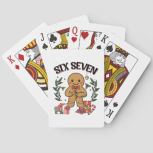 6 7 Six Seven Hand Gen Z Alpha Gingerbread Meme Playing Cards