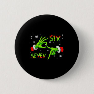 6 7 Six Seven Hand Gen Z Alpha Meme Slang Xmas Chr 2 Inch Round Button