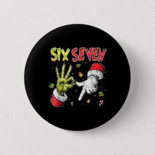 6 7 Six Seven Hand Gen Z Alpha Meme Slang Xmas Chr 2 Inch Round Button