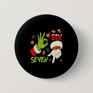 6 7 Six Seven Hand Gen Z Alpha Meme Slang Xmas Chr 2 Inch Round Button