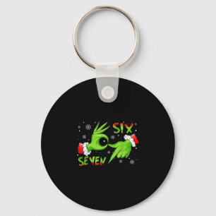 6 7 Six Seven Hand Gen Z Alpha Meme Slang Xmas Chr Keychain