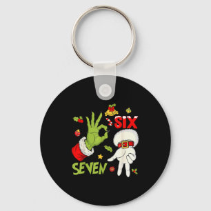 6 7 Six Seven Hand Gen Z Alpha Meme Slang Xmas Chr Keychain