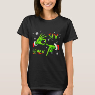 6 7 Six Seven Hand Gen Z Alpha Meme Slang Xmas Chr T-Shirt