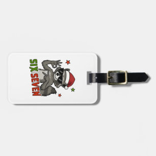 6 7 Six Seven Hand Gen Z Alpha Raccoon Christmas Luggage Tag