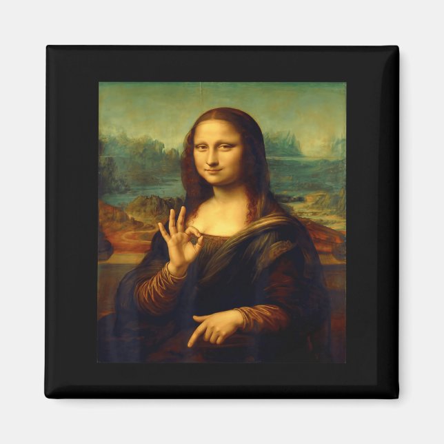 6 7 Six Seven Meme 67 Funny Mona Lisa Funny Clic A Magnet (Front)