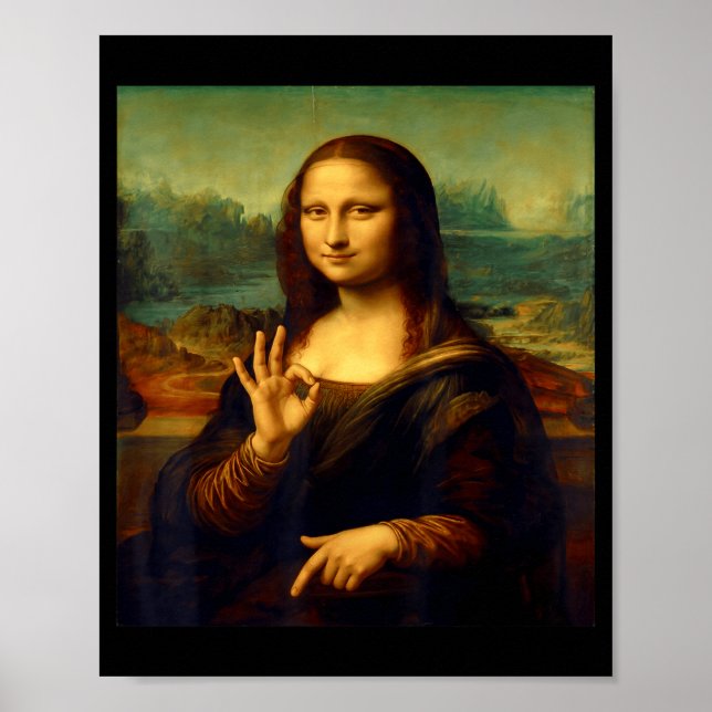 6 7 Six Seven Meme 67 Funny Mona Lisa Funny Clic A Poster (Front)