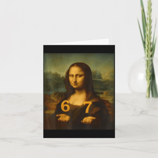 6 7 Six Seven Meme 67 Funny Mona Lisa Gen Z Alpha  Card (Front)