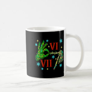 6 7 Six Seven Meme Christmas Hand Gen Z Alpha Xmas Coffee Mug