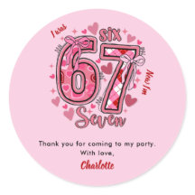 6 7 Six Seven Meme Girls 7th Birthday Party Favor