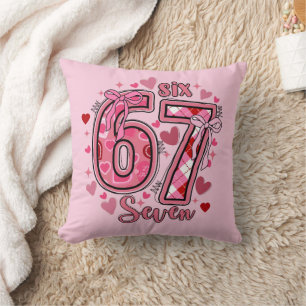 6 7 Six Seven Meme Trend Tween Teen Girls Throw Pillow