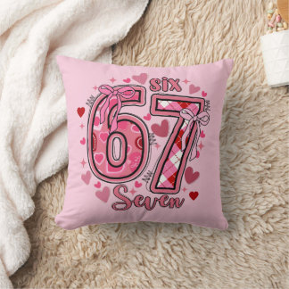 6 7 Six Seven Meme Trend Tween Teen Girls Throw Pillow