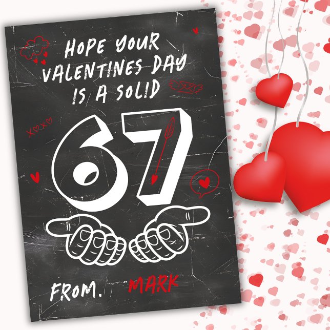 6 7 Six Seven Teens Kids School Valentines Day  Holiday Card (Creator Uploaded)
