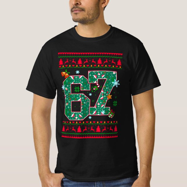 6 7 Six Seven Ugly Christmas Sweater Meme Hand 67  (Front)