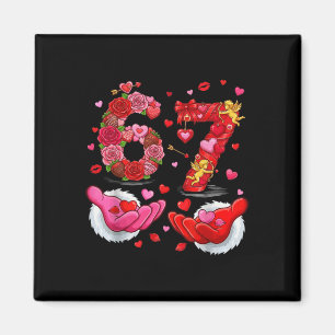 6 7 Six Seven Valentine Hearts Kids Boys Girls Cut Magnet