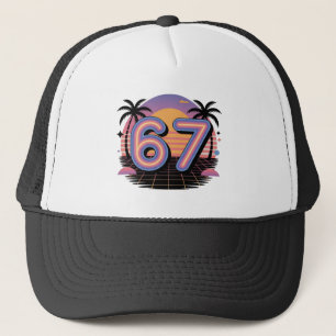 6 7 Six Seven Vaporwave Gen Z Alpha Meme  Trucker Hat