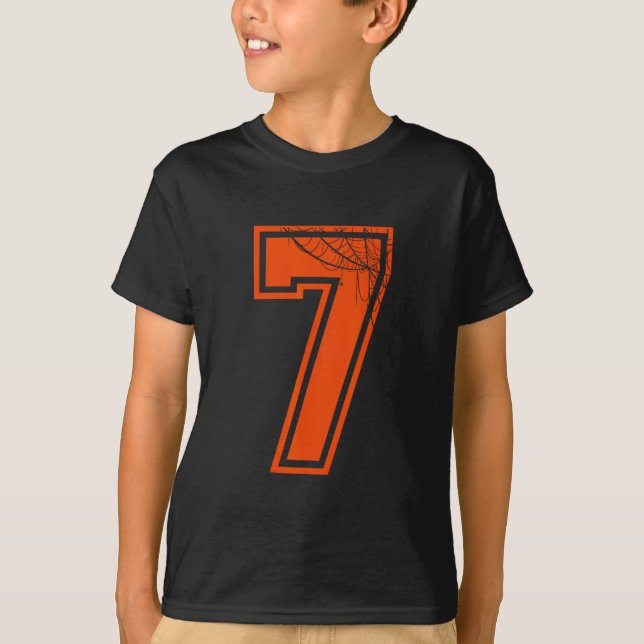 6 7 Spider Web Funny Halloween Costume Tee  (Front)