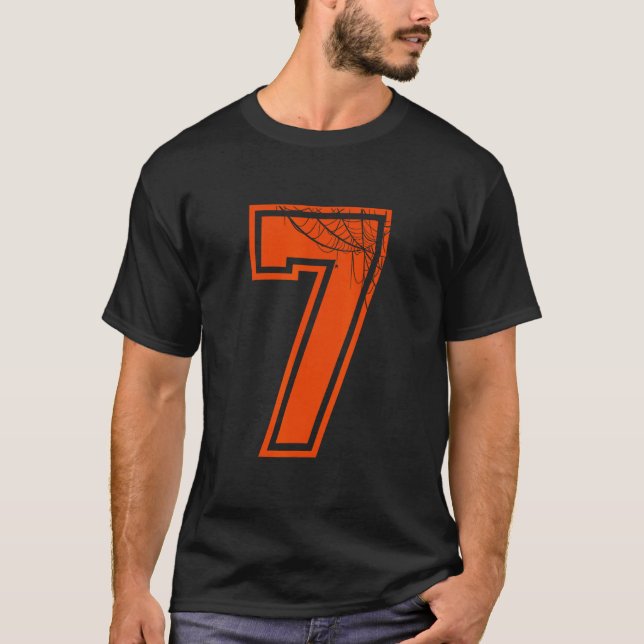 6 7 Spider Web Funny Halloween Costume Tee  (Front)