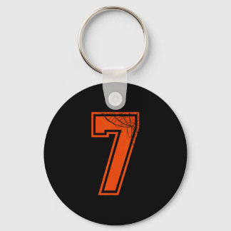 6 7 Spider Web Funny Halloween Costume Tee Keychain