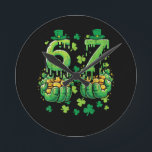 6 7 St Patricks Day Round Clock<br><div class="desc">6 7 St Patricks Day</div>