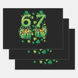 6 7 St Patricks Day Wrapping Paper Sheet