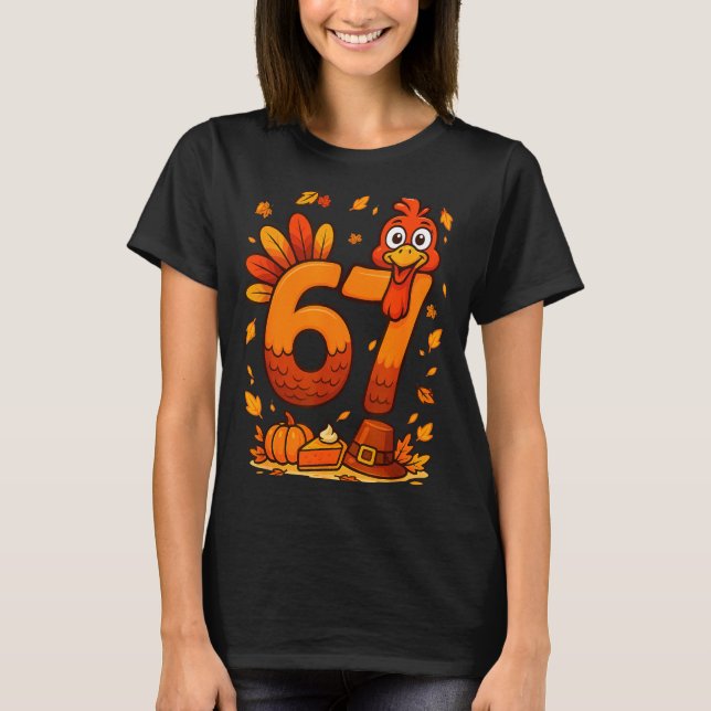 6 7 Thanksgiving Funny Turkey Thanksgiving 67 Men  T-Shirt (Front)