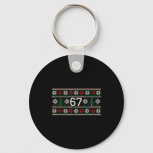 6 7 Ugly Christmas Trendy Meme Tween 67 Six Seven Keychain