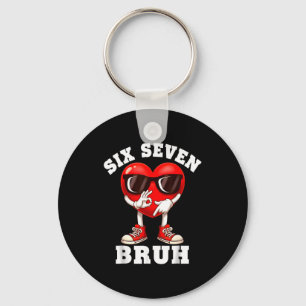 6 7 Valentines Day Shirt Men Boys Funny Heart Meme Keychain