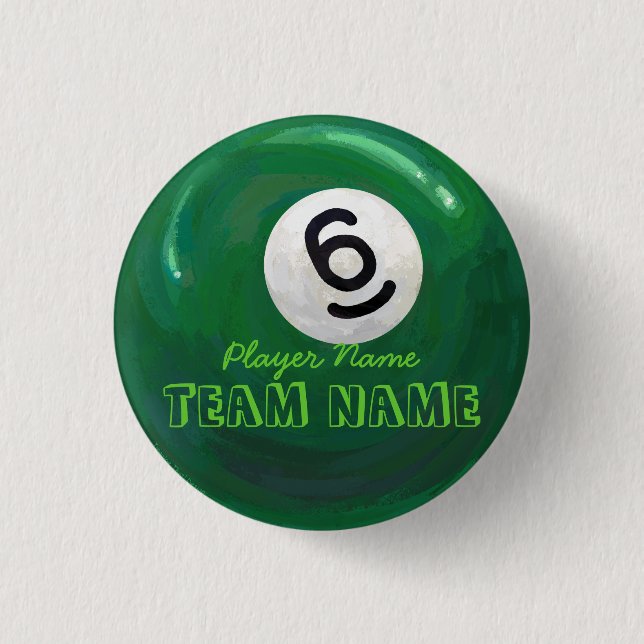 6 Ball 1 Inch Round Button (Front)