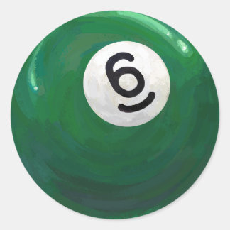6 Ball Classic Round Sticker