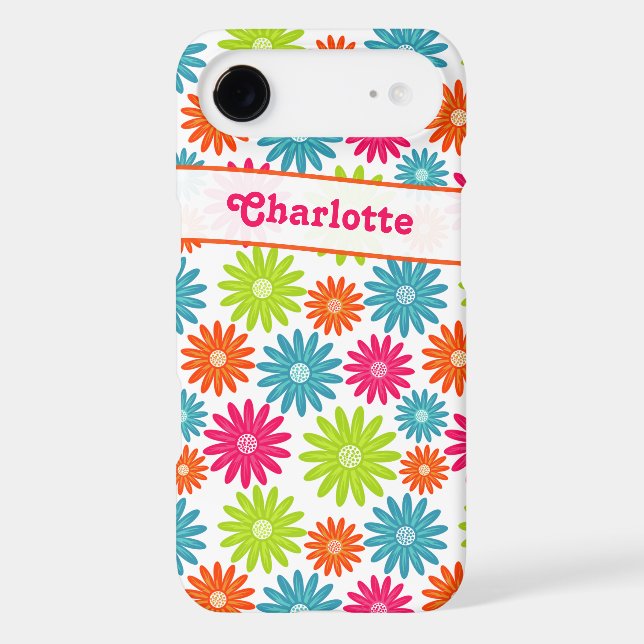 6 Barely There Coque iPhone 6| Fleurs funky| Bleu vert rose (Verso)