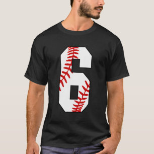 6 Baseball Mom 6Th Player Jersey Number 6 Years T-Shirt