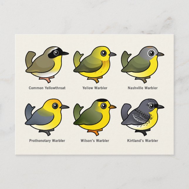6 Birdorable Warblers Postcard (Front)