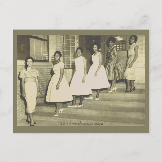 6 Black Beauties Retour 1950's Fashion Carte posta (Devant)