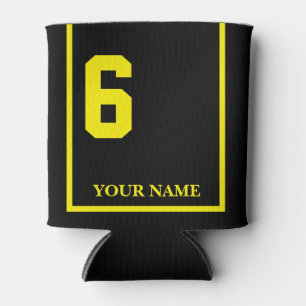 6 Black with Yellow Horse Saddle Blanket Custom Can Cooler