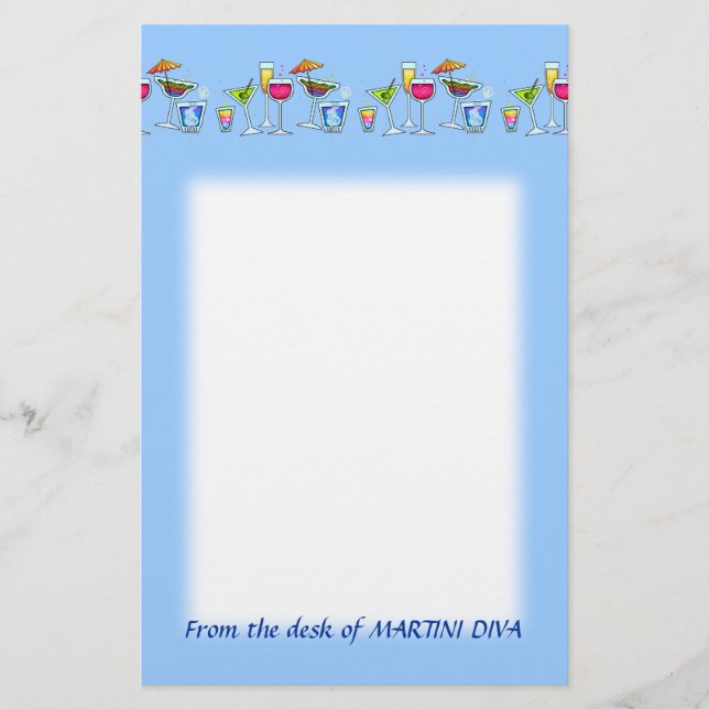 6 COCKTAIL GLASSES STATIONERY (Front)