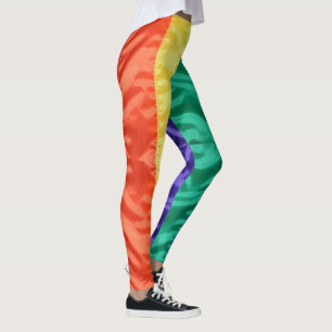6 color rainbow stripes LGBT LGBTQ gay pride chic  Leggings