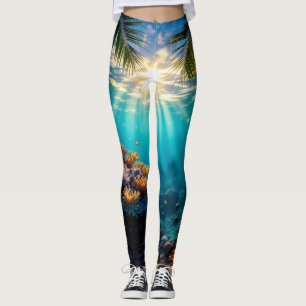 6)	Coral Crown Twilight  Leggings