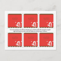 6 Couple Bike Red/Brown Wedding Favour Tags