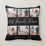 6 Custom Photo Collage Script Best Friends Forever Throw Pillow<br><div class="desc">6 Custom Photo Collage Script Best Friends Forever Black Throw Pillow.</div>