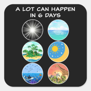 6 Days of Creation – Genesis 1-2 School Teacher Square Sticker