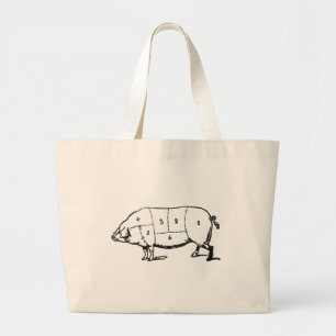 6 Degrees of Bacon Large Tote Bag