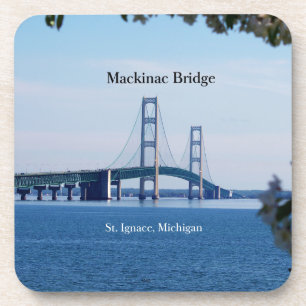 6 dessous de verre en plastique du pont de Mackina
