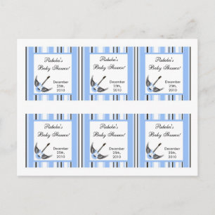 6 Favour Tags Boy Blue Punk Rocker Guitar Invitation Postcard